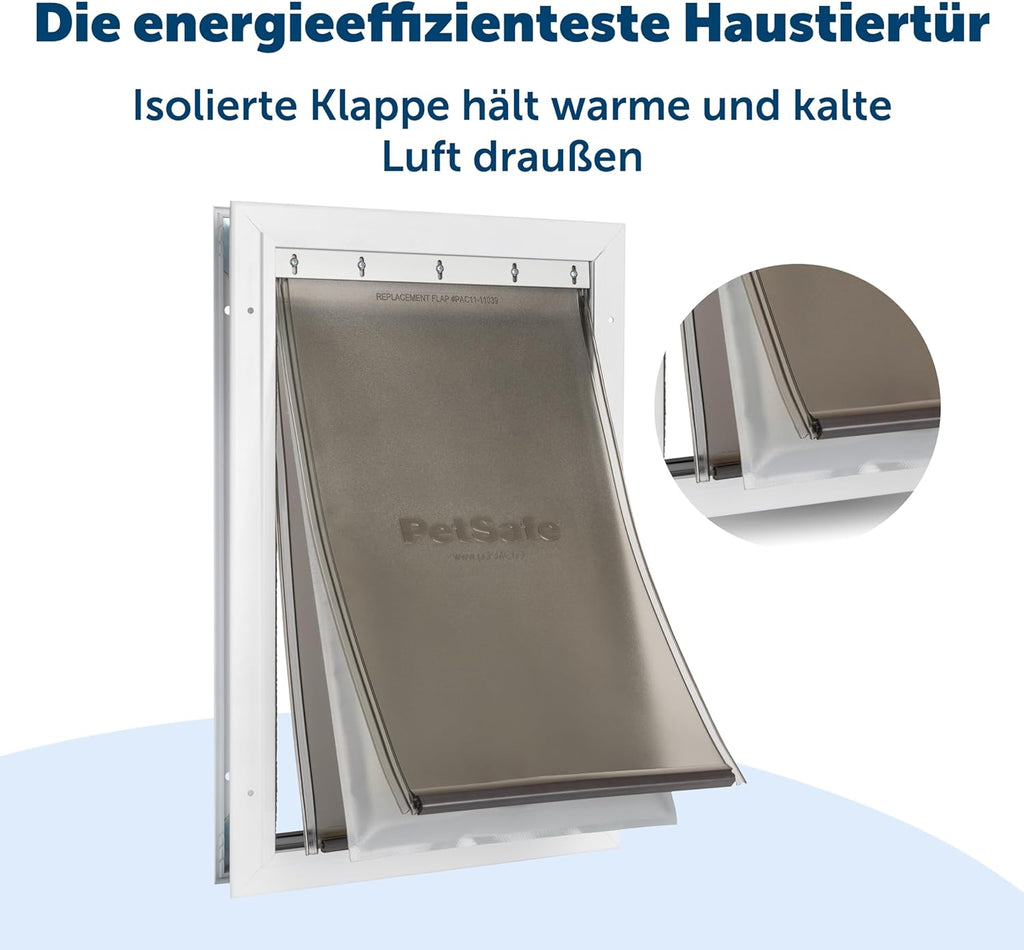 PetSafe Aluminium-Haustiertür für extremes Wetter , Energieeffiziente Katzen- und Hundeklappe, Für Haustiere bis 18 kg, Gre M