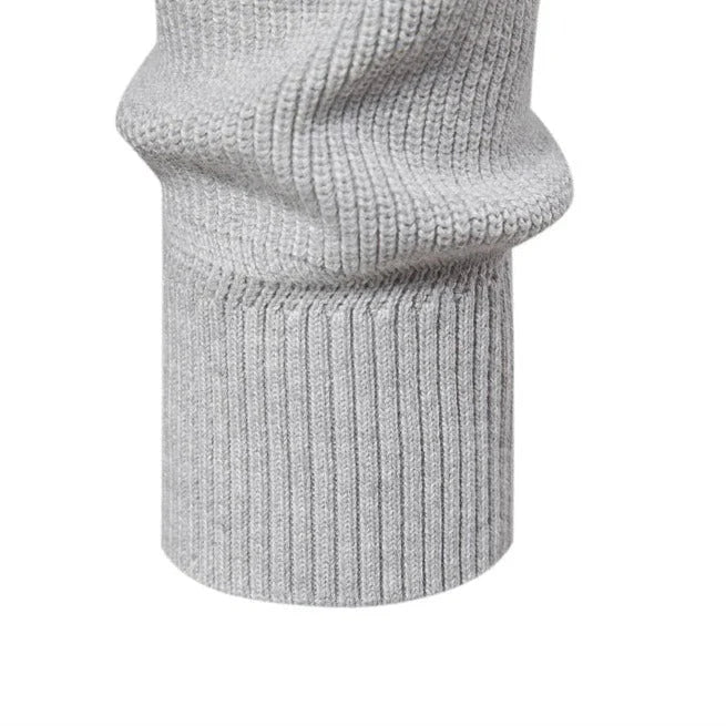 Halb-Reiverschluss Steppstrickpullover für Herren