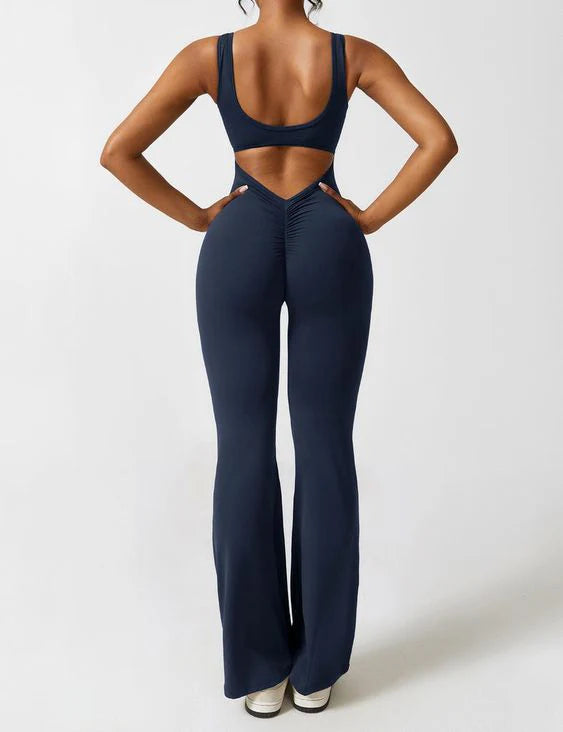 Leggings a vita alta elasticizzati per allenamento e top corto