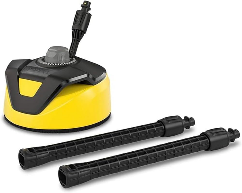 Krcher Flchenreiniger T-Racer T 5 (Spritzwasserschutz, für groe Flchen, zwei Flachstrahldüsen, Handgriff für senkrechtes arbeiten), schwarz-gelb