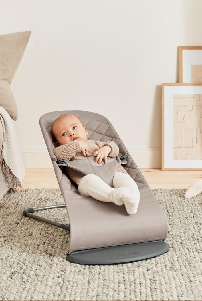 BabyBjörn Sdraietta Bliss, Tessuto, Trapuntatura classica, Grigio Sabbia