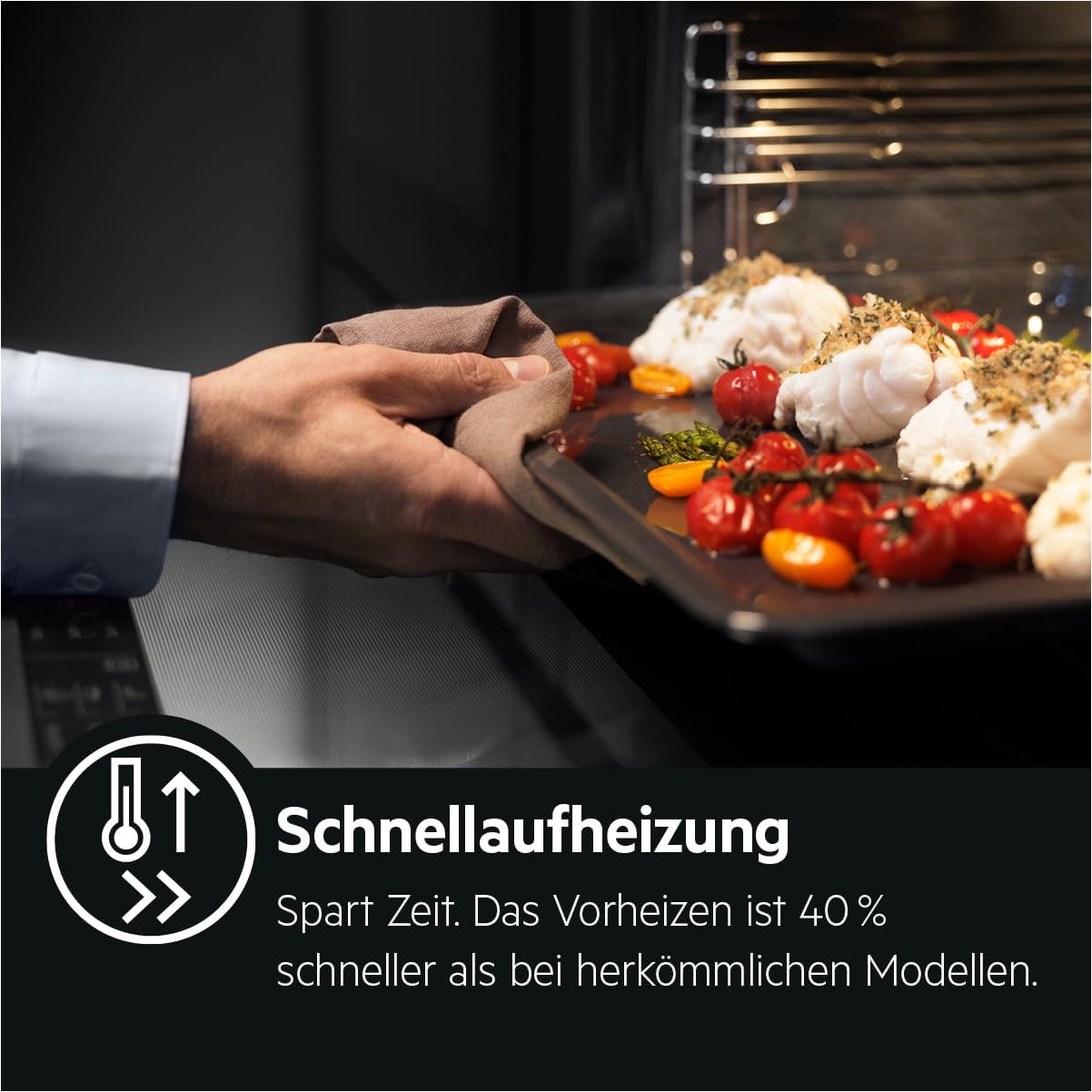 AEG Forno da incasso – Serie 5 AirFry: Risultati di cottura uniformi su 3 livelli – Pulizia Pirolitica – 25 Programmi automatici – Display touch LED – Riscaldamento rapido – Nero – BPE53516AB