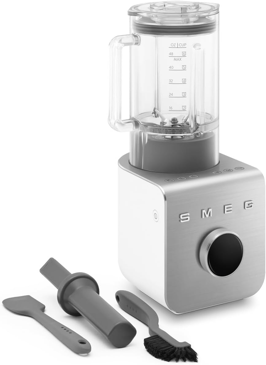 SMEG, Hochleistungsmixer BLC01BLMEU, 5 voreingestellte Programme, 9 manuelle Geschwindigkeitsstufen, Pause & Pulse-Funktion, Kunststoffgehäuse, rutschfeste Basis, 1400 W, Schwarz