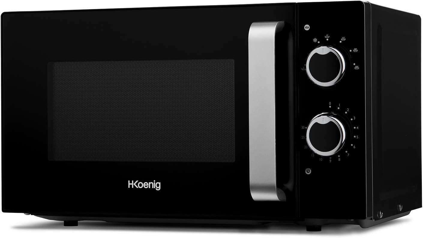 H.Koenig Microonde e Grill 2 in 1 VIO9, 25L, Piatto Girevole 27cm, 10 Livelli di Cottura fino a 1000W, Scongelamento, Cottura Combinata, Display LCD