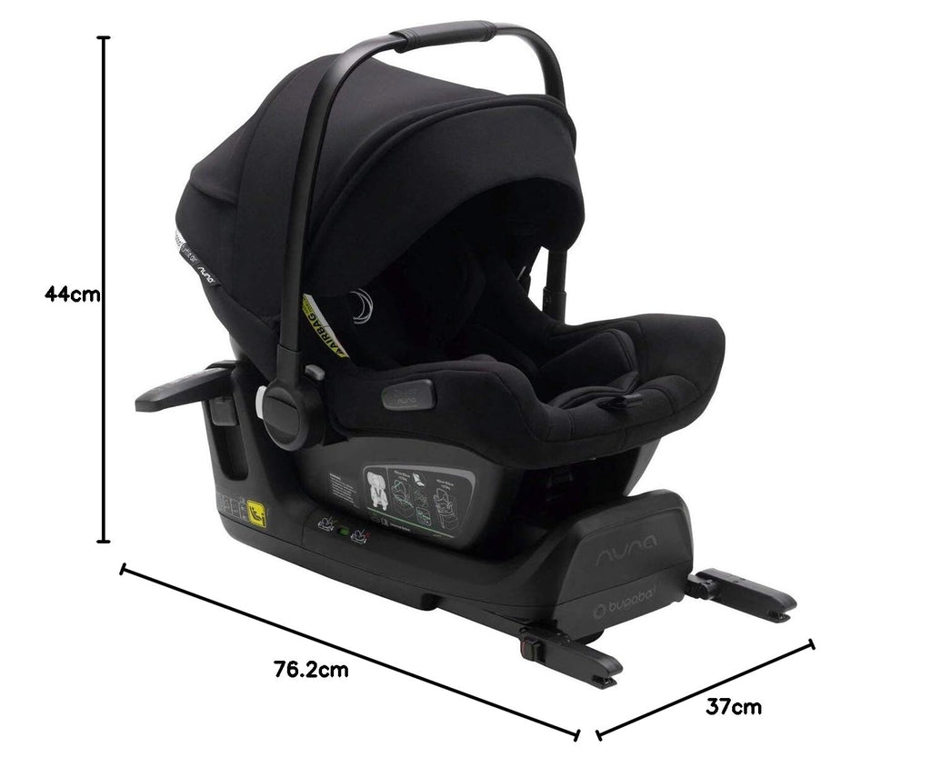 Bugaboo Turtle Air by Nuna, seggiolino auto confortevole per neonati e bambini piccoli, ultraleggero, sicuro e pratico, con capottina parasole e finestrella, nero