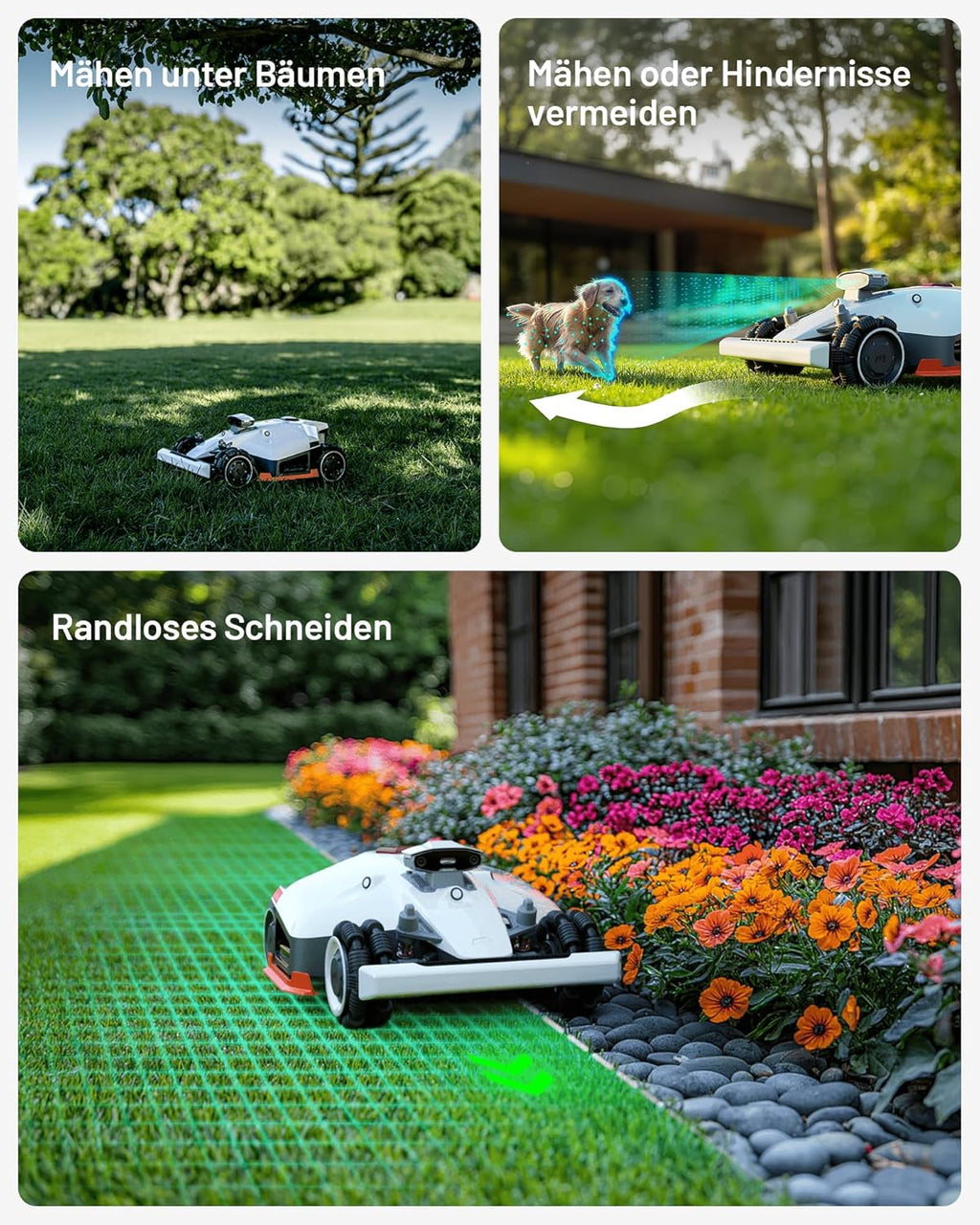 MAMMOTION LUBA 2 AWD 3000X Robot Rasaerba senza Filo Perimetrale, NetRTK+Vision, Nessuna Antenna RTK Necessaria, Mappatura Automatica, Consigliato 3000m², Max. 3600m², con Modulo 4G, Pendenza 80%