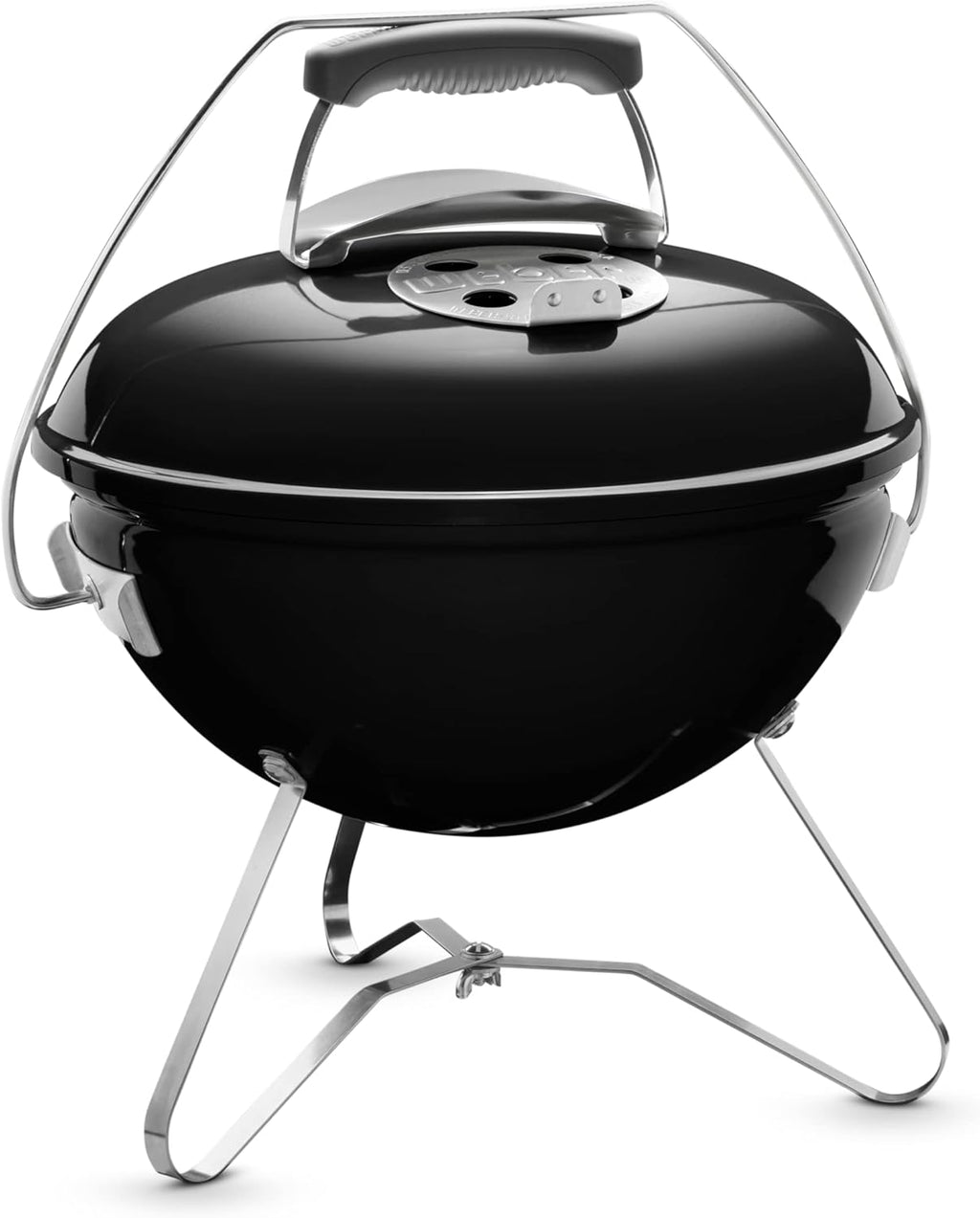 Weber Smokey Joe Premium Holzkohlegrill, Ø 37cm Grillfläche, portabeler BBQ Grill mit praktischem Tragebügel, porzellanemaillierten Deckel & Kessel - Smoke Gray (1126704)