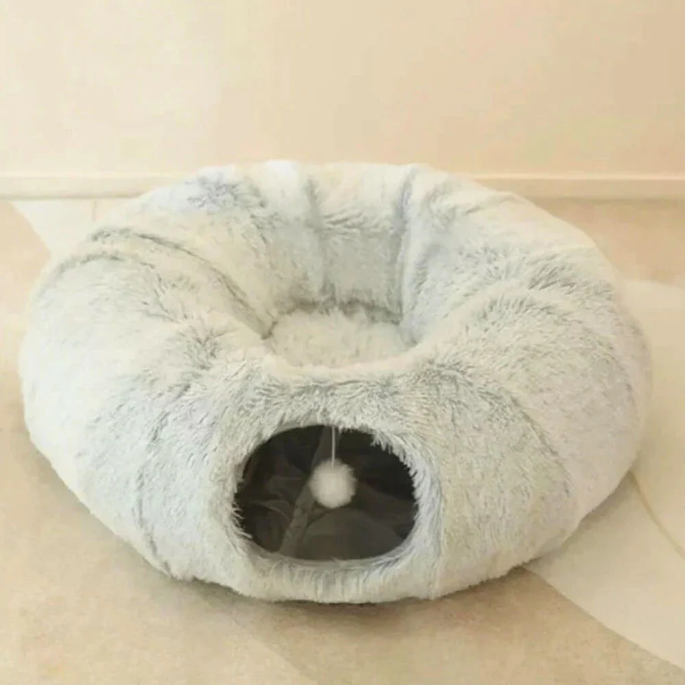 FelineKomfort – Klappbares Tunnelbett für Schlafen und Spielen