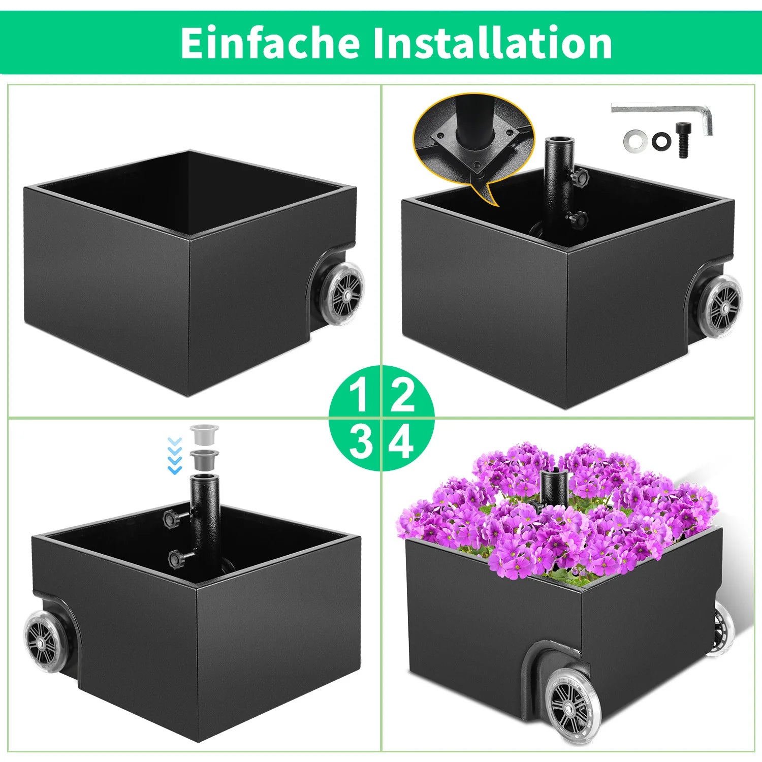 Sonnewelt Base per Ombrellone con Ruote