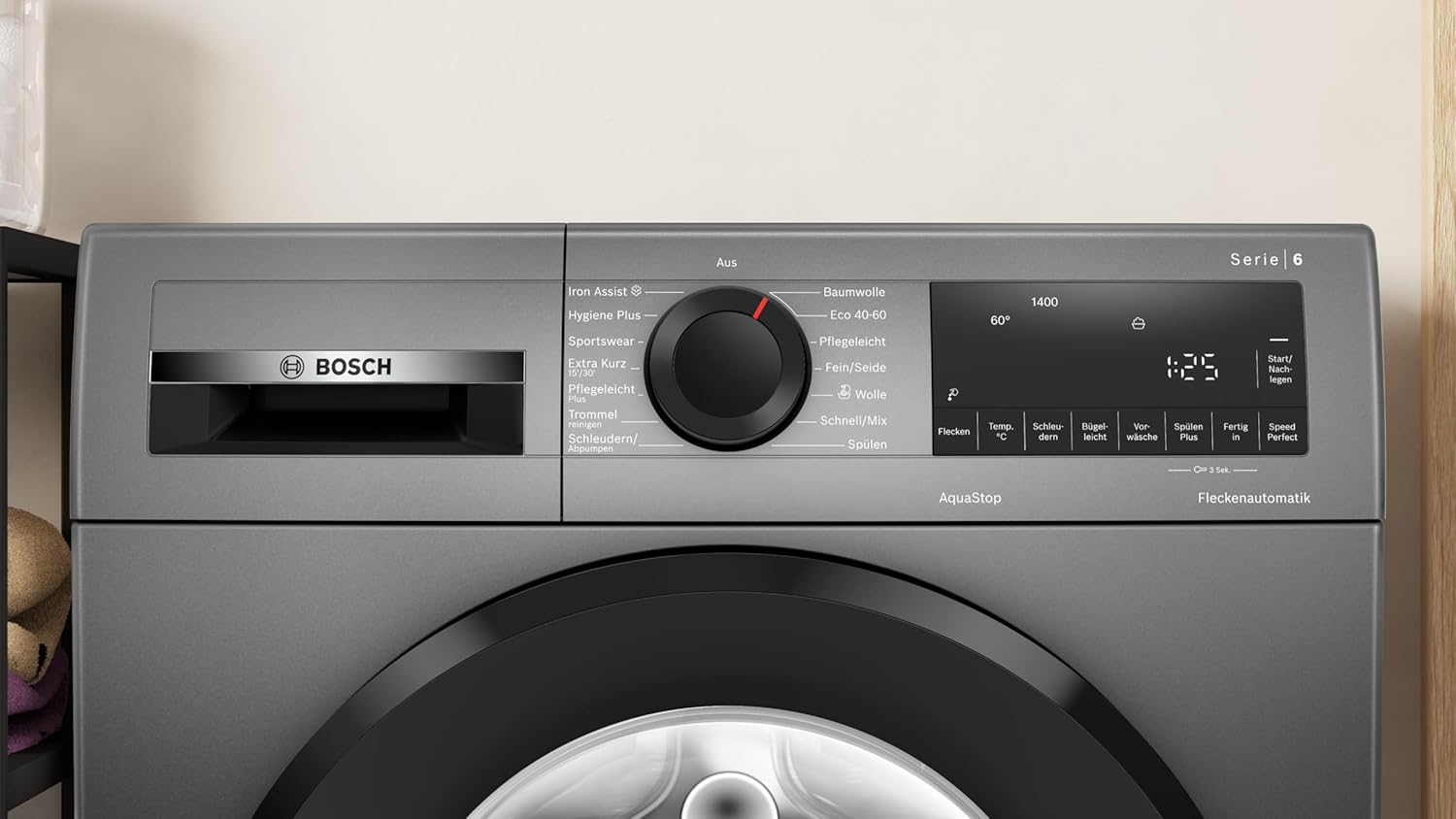 BOSCH WAN28127 Lavatrice Serie 4, a carica frontale, capacità 8 kg, 1400 giri/min, Iron Assist, Active Water Plus, EcoSilence Drive, Speed Perfect, bianco, 60 cm