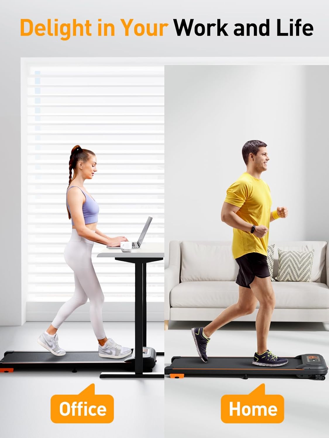 Tapis roulant elettrico WalkingPad, per casa, con motore silenzioso da 2,5 HP, tapis roulant sottile con inclinazione, 1-6 km/h, display LCD, altoparlante Bluetooth, telecomando e controllo tramite app, per casa e ufficio