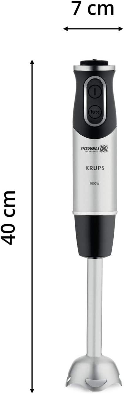 Krups KB403D Perfectmix + Hochleistungsstandmixer, 1.200W, 28.000 UpM, 2L Glasbehälter, 3 voreingestellte Programme, Powelix- Technologie, Edelstahl/Dunkelgrau