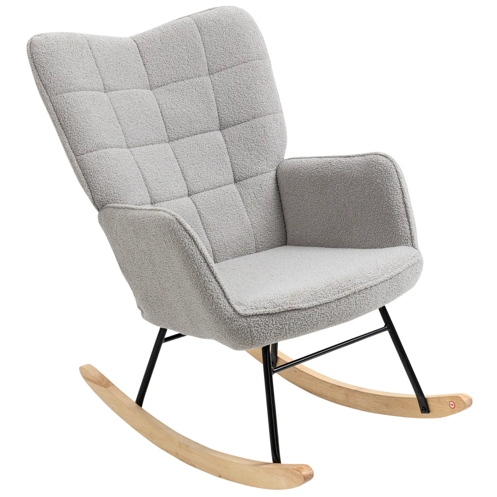 HOMCOM Schaukelstuhl Wohnzimmer Schwingsessel elegant gemütlich