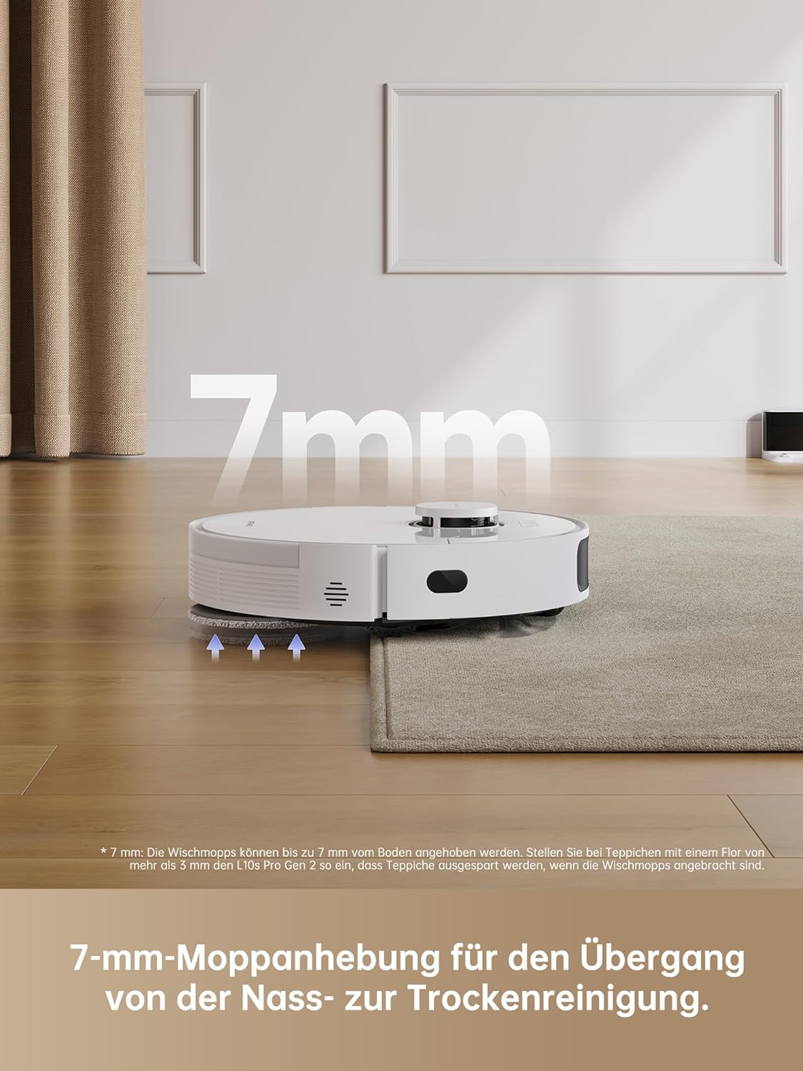 dreame L10 Prime Saugroboter und Wischroboter mit Automatischer Waschstation von Wischpads, 7mm Mopanhebung, LDS Navigation, 4000Pa Saugleistung, 3D Mapping, WiFi/APP