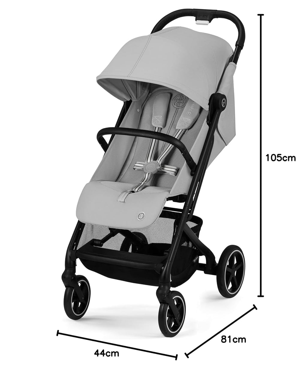 Passeggino Cybex Gold Beezy con cinture One-Pull, dalla nascita fino a 4 anni circa (max. 22 kg), compatto ed ergonomico, Almond Beige (Beige con telaio nero)