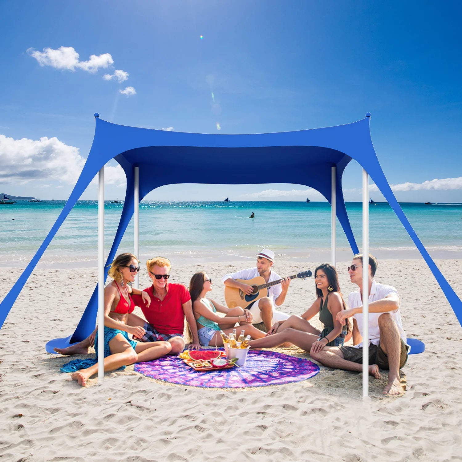 Sonnewelt Parasole da spiaggia 3×3m UPF50