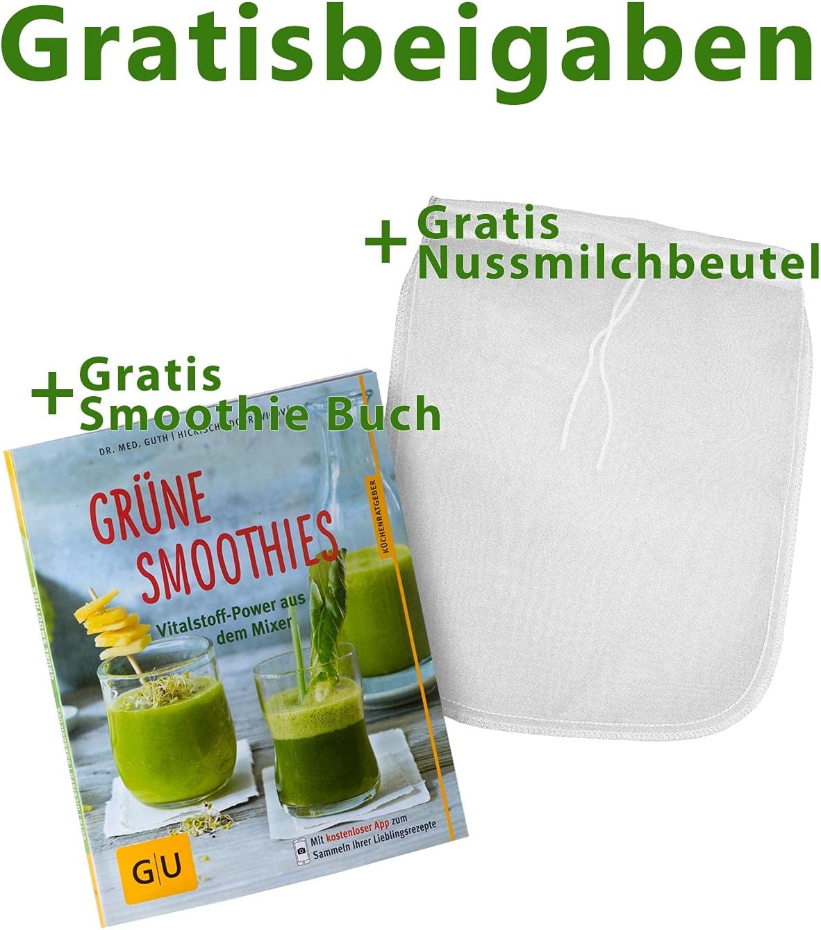 OmniBlend Frullatore 2L nero I Frullatore per smoothie con contenitore senza BPA e sistema a 6 lame in acciaio inox I Frullatore ideale per smoothie verdi I Frullatore da tavolo con motore da 3 CV