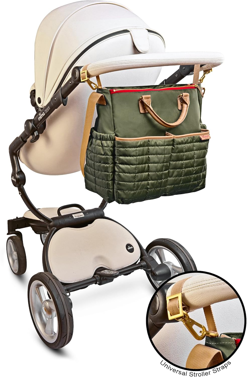 Maman Designer-Wickeltasche, mit passender Wickelunterlage, patentiert, Grün (Grün ), Einheitsgröße