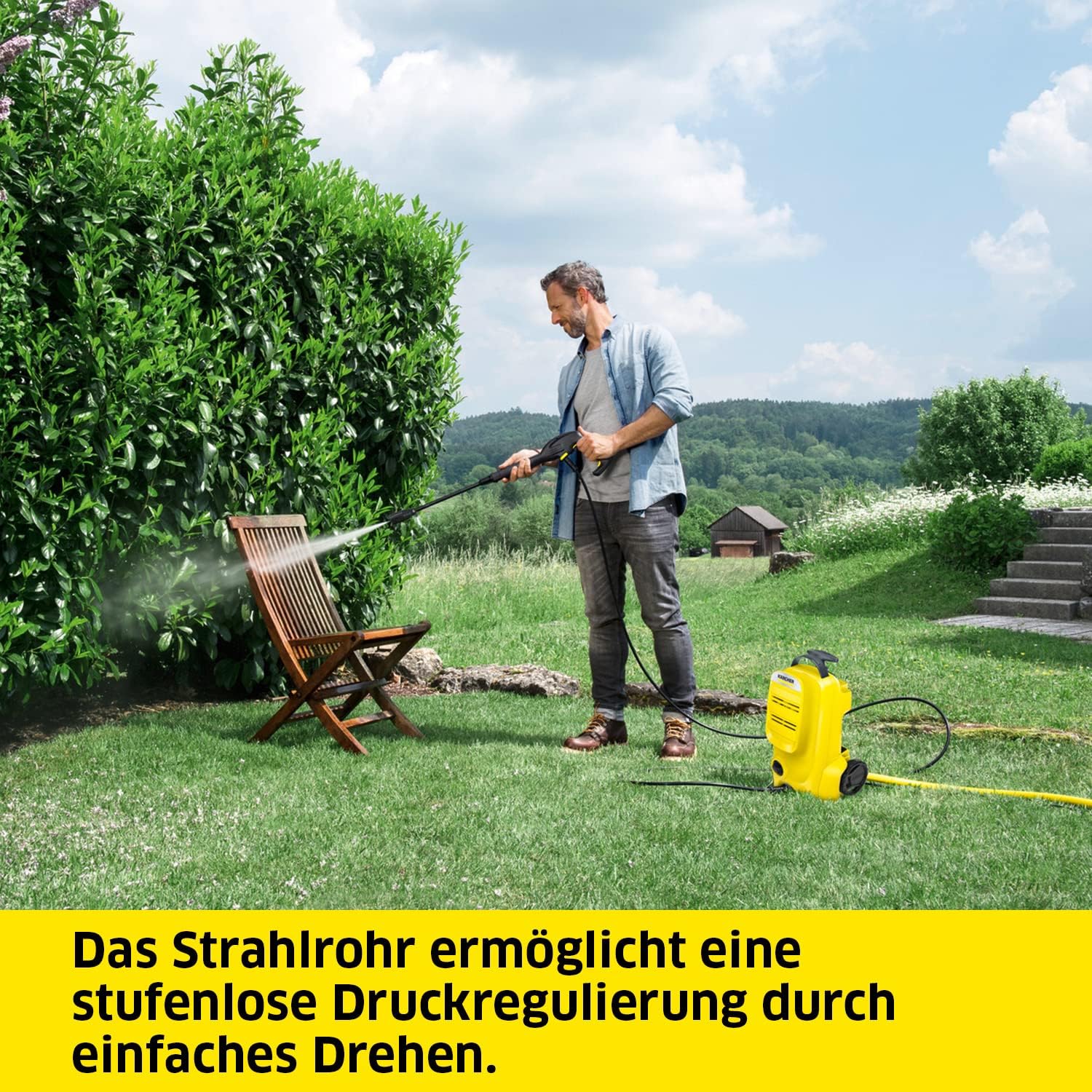 Kärcher Hochdruckreiniger K 3 Premium Power Control: Clevere App-Unterstützung - für eine effektive Reinigung bei alltäglichen Verschmutzungen - inkl. Schlauchtrommel