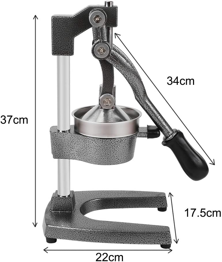 DAWOO Saftpresse Manuell - Professioneller Zitruspresse Edelstahl Manuelle Orangenpresse Hochwertiger Zitrus-Entsafter Orangensaft- und Limettenpresse (Schwarz)