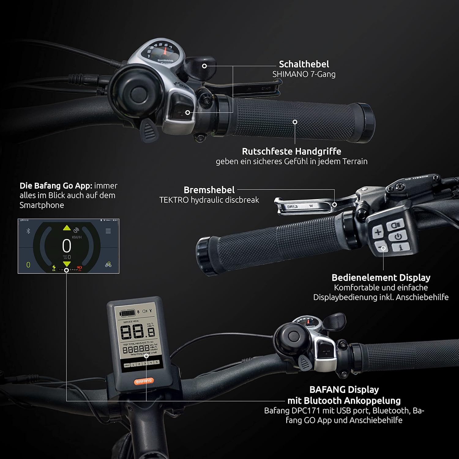 Highphoria Bici Elettrica Adulti, E-Bike 250W 25 km/h con Batteria, Motore Potente, Cambio a Catena, E-Mountain Bike con Forcella Ammortizzata Idraulica Pedelec per Uomo e Donna