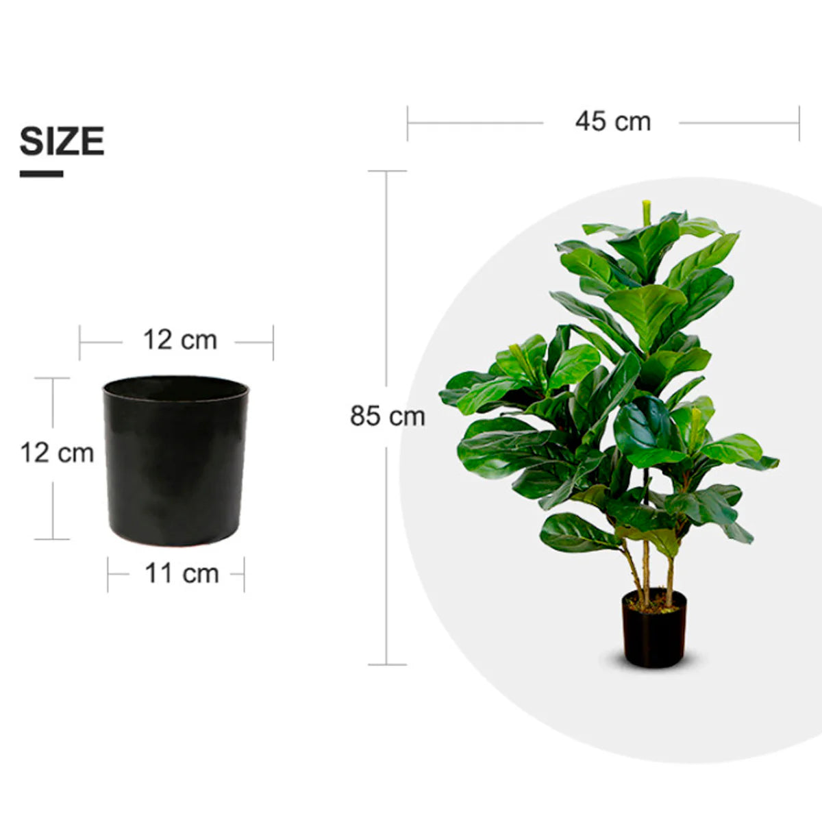 Lykke Piante Artificiali Fico Lira 85cm