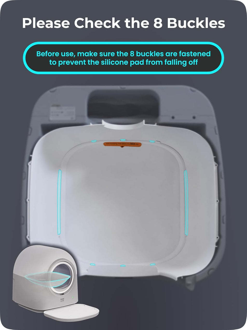 ABRCT Lettiera per gatti autopulente PRO, lettiera autopulente XXL, pesabile, igienica, inodore, controllo tramite APP, grande capacità per più gatti, con tappetino per lettiera