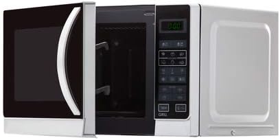 Sharp Libera installazione, R642BKW Forno a microonde 2 in 1 con grill / 20 L / 800 W / Grill al quarzo da 1000 W / 8 programmi automatici / Timer / Blocco bambini / Modalità di risparmio energetico / Piatto girevole in vetro (25,5 cm) / nero