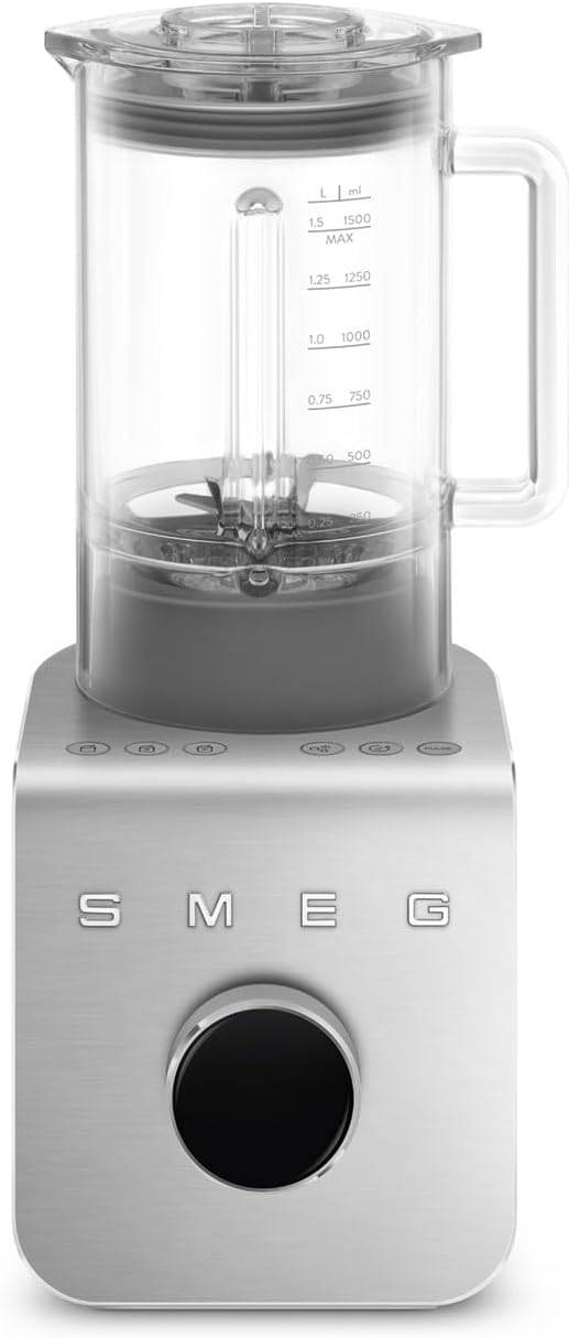 SMEG, Hochleistungsmixer BLC01BLMEU, 5 voreingestellte Programme, 9 manuelle Geschwindigkeitsstufen, Pause & Pulse-Funktion, Kunststoffgehäuse, rutschfeste Basis, 1400 W, Schwarz