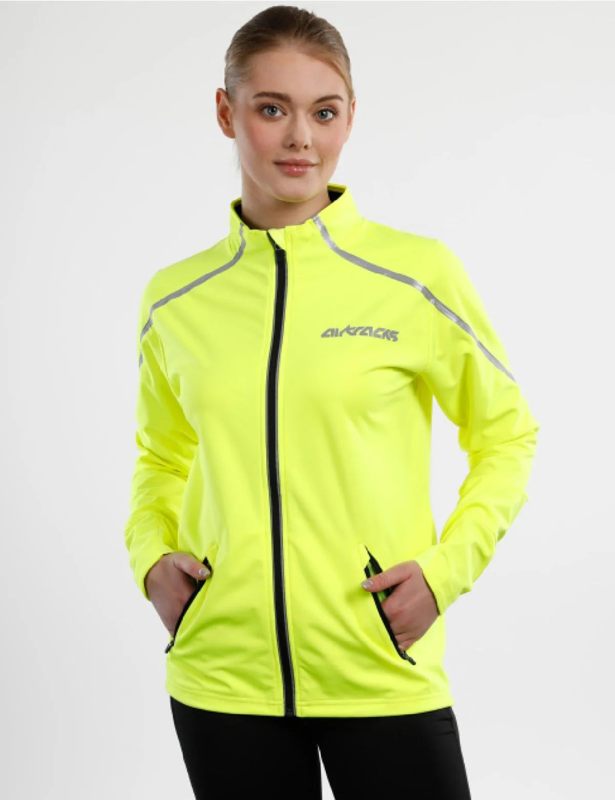 Giacca termica da ciclismo da donna - Giacca da corsa Air Tech Neon