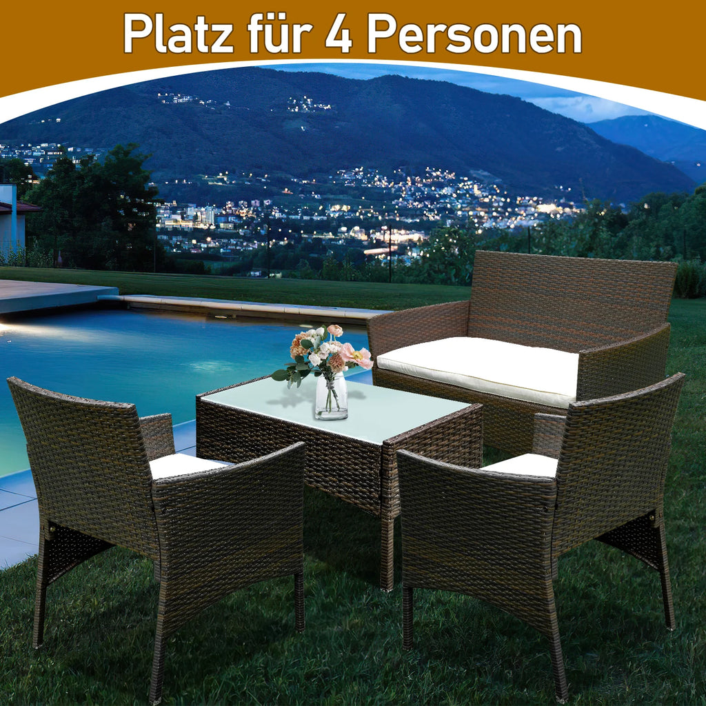 Sonnewelt Salotto da Giardino in Polyrattan