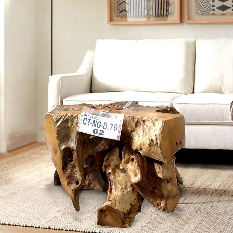 Couchtisch MEGAN aus Teak Wurzel  80 cm