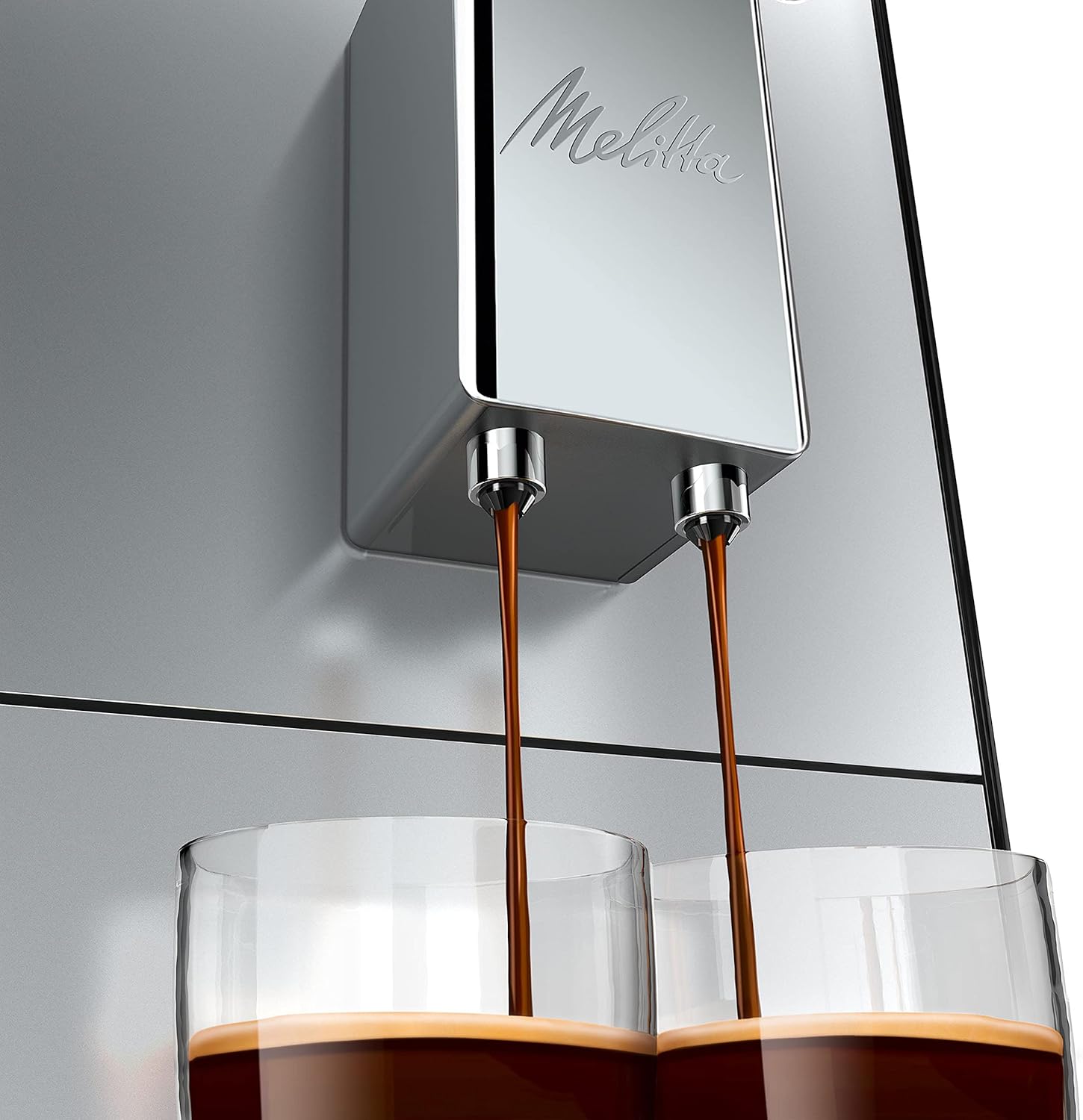 Melitta Solo - Macchina da caffè automatica con beccuccio regolabile in altezza, macchina da caffè piccola con serbatoio dell'acqua rimovibile, per es. espresso o caffè crema, argento