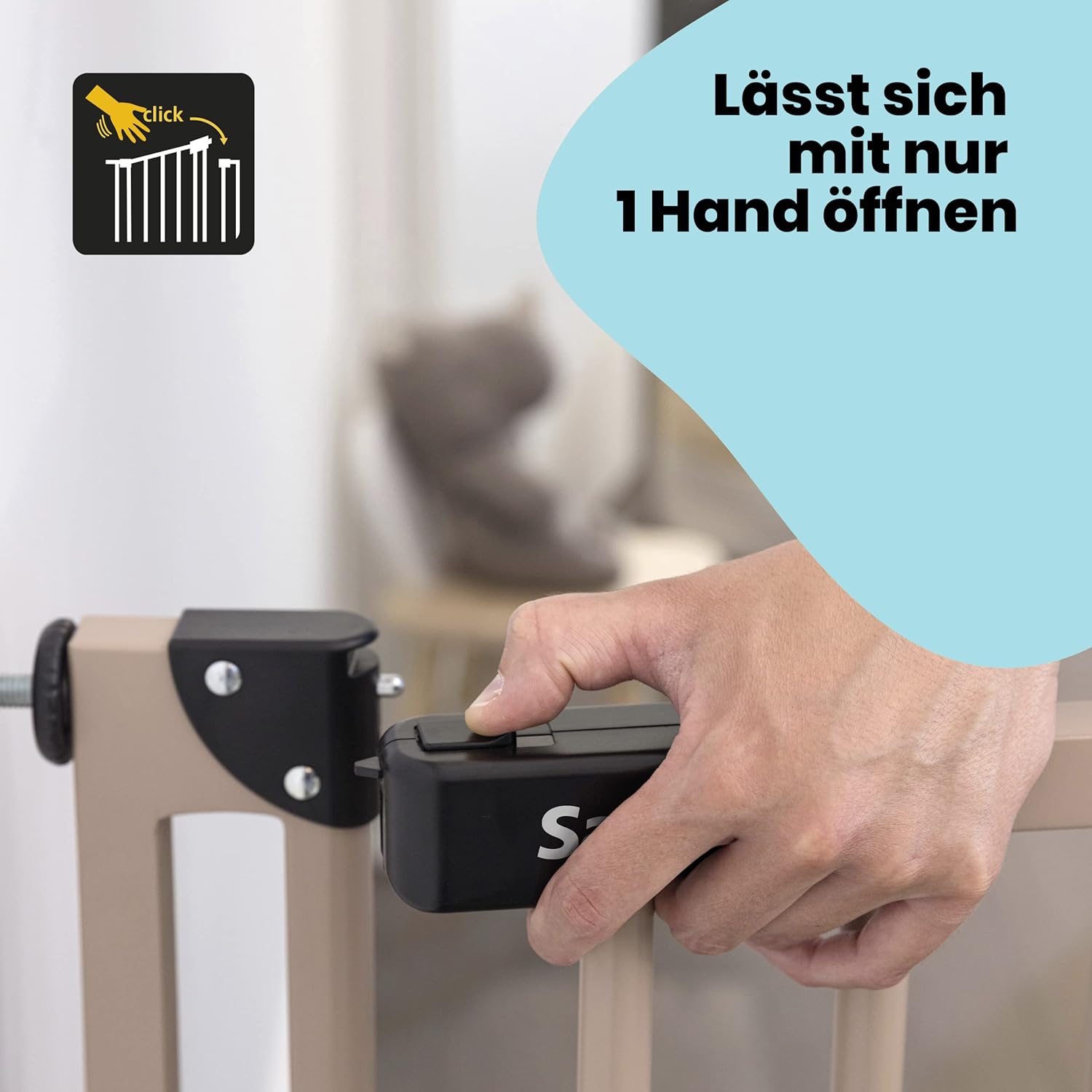Safety 1st Easy Close Extra Tall, extra hohes (91 cm) Sicherheitsgitter aus Metall, druckfest, ideal für Kinder und Haustiere, mit einer Breite, die sich von 73 auf 80 cm ausdehnen lsst, wei