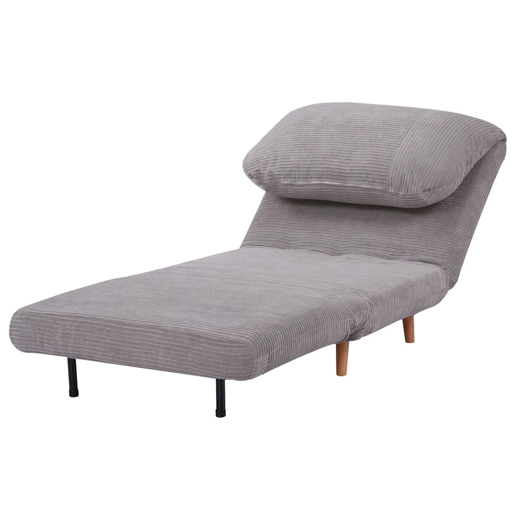 HOMCOM Poltrona Letto Divano Letto 2 in 1 Schienale Regolabile Grigio Chiaro