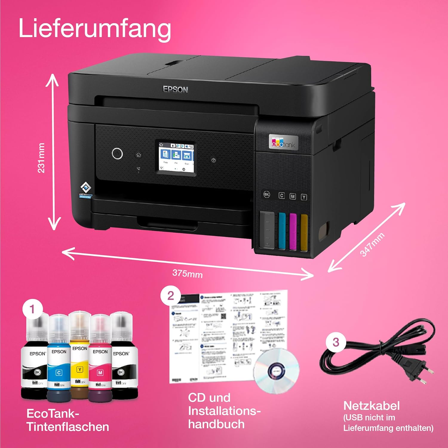 Epson EcoTank ET-4800 Stampante multifunzione A4 con serbatoio di inchiostro e Wi-Fi, con inchiostro incluso per un massimo di 3 anni