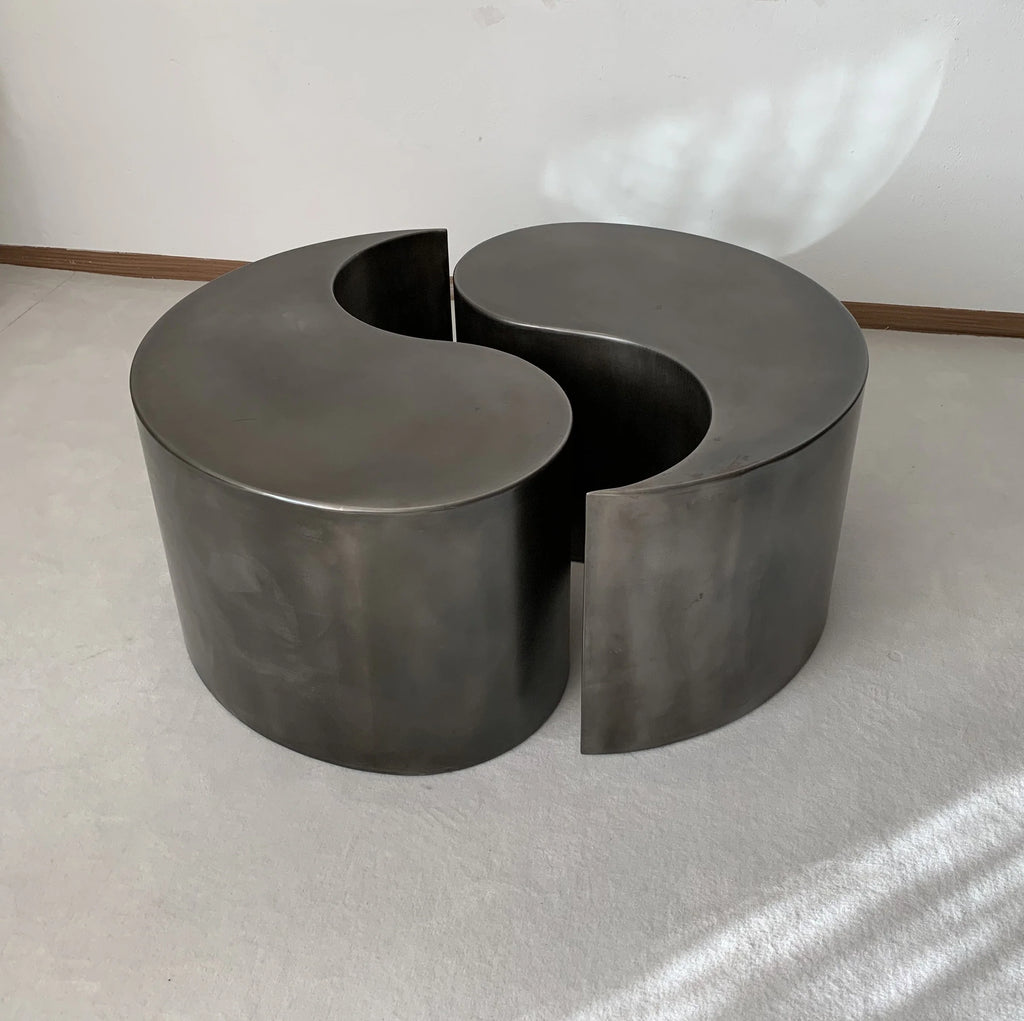 Runder Couchtisch Tao, Rohstahl Ying Yang