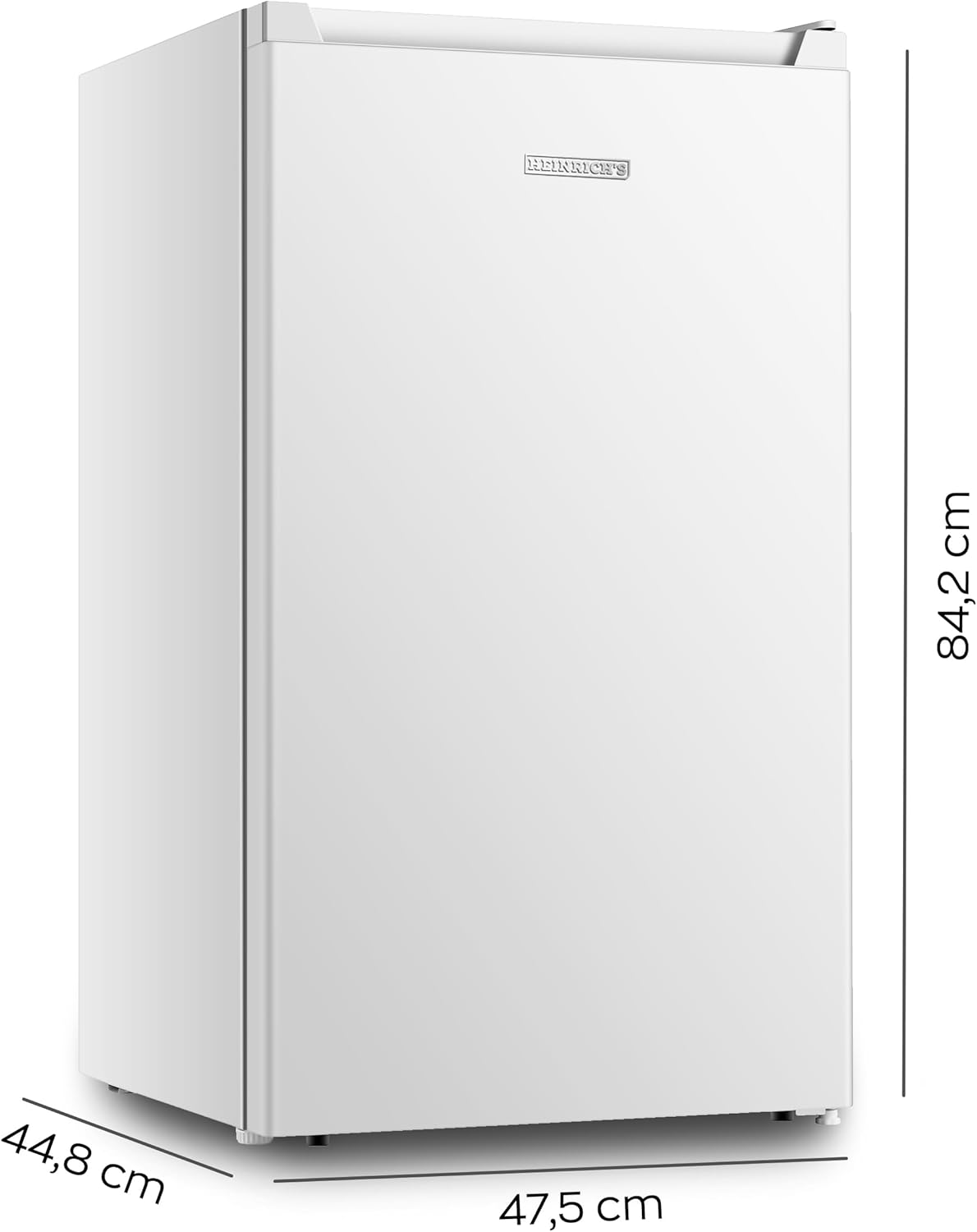 Congelatore Heinrich 61 litri -18°C, 3 cassetti congelatore, regolatore temperatura a 7 livelli, Airflow, porta reversibile, bianco