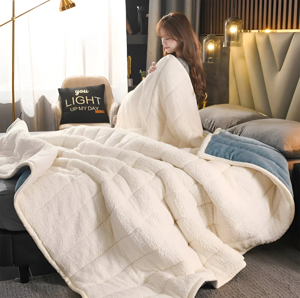 Luxurise Sherpa-Fleecedecke – Weich, Kuschelig und Perfekt für Kalte Tage