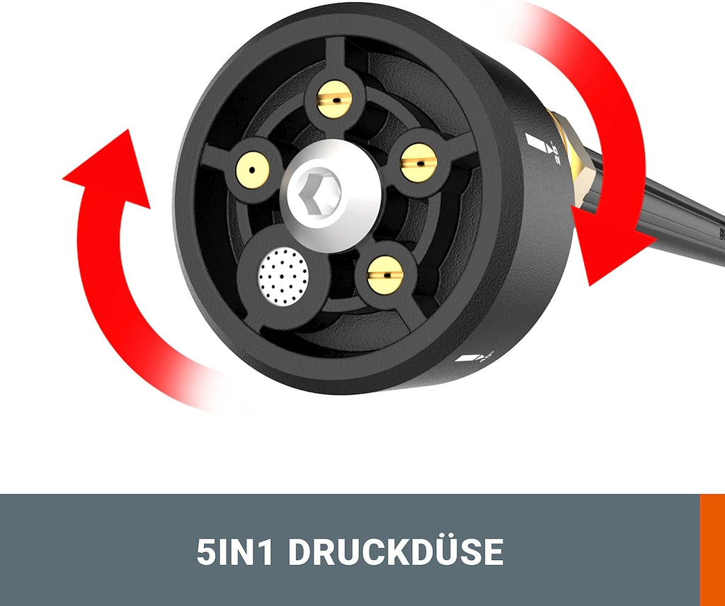 WORX WG620E.2 Akku Hochdruckreiniger Hydroshot 20V – Mobiler Hochdruckreiniger inkl. Multi-Sprühdüse, Waschbürste, Schaumdüse, Flaschenadapter, 6m Schlauch, Ladegerät & 20V Li-Ion Akku