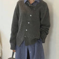 Asymmetrische Strickjacke mit Knpfen für Damen