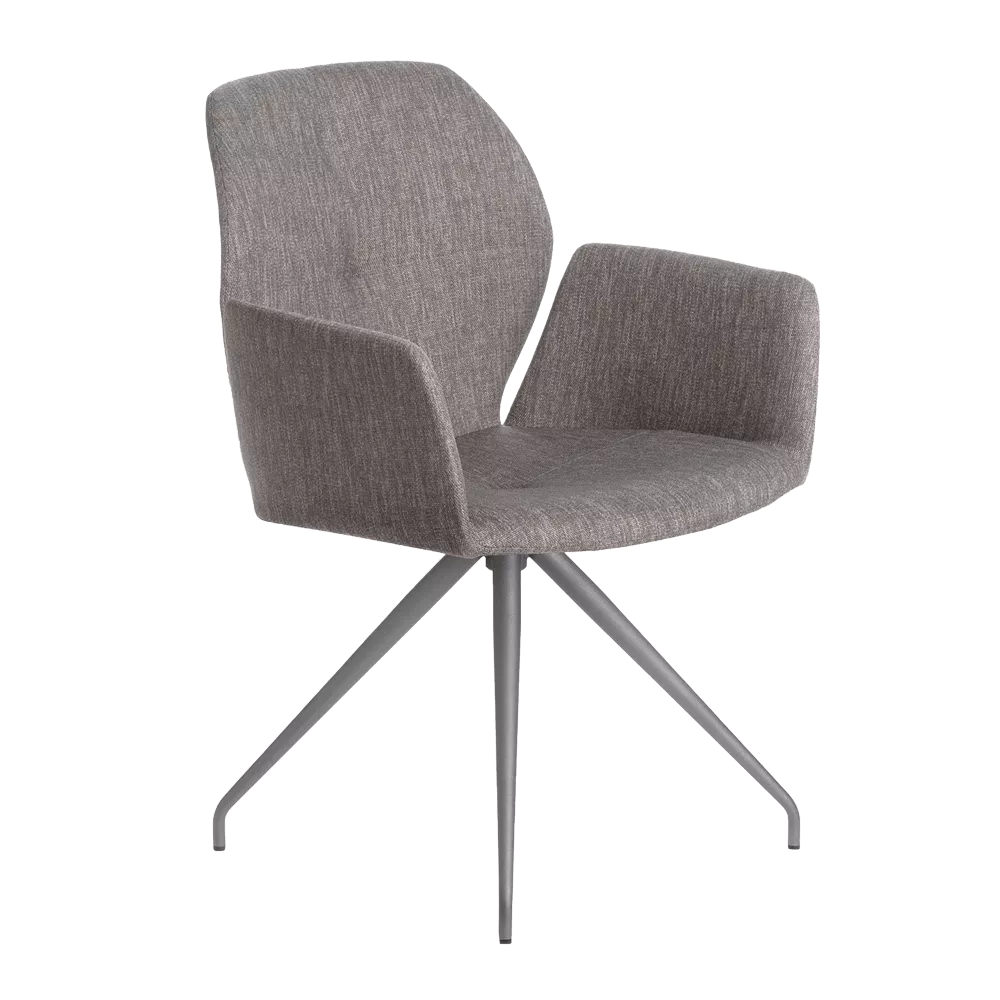 Mobitec Sedia con braccioli Mood #95, tessuto, colore a scelta, base a ragno in metallo