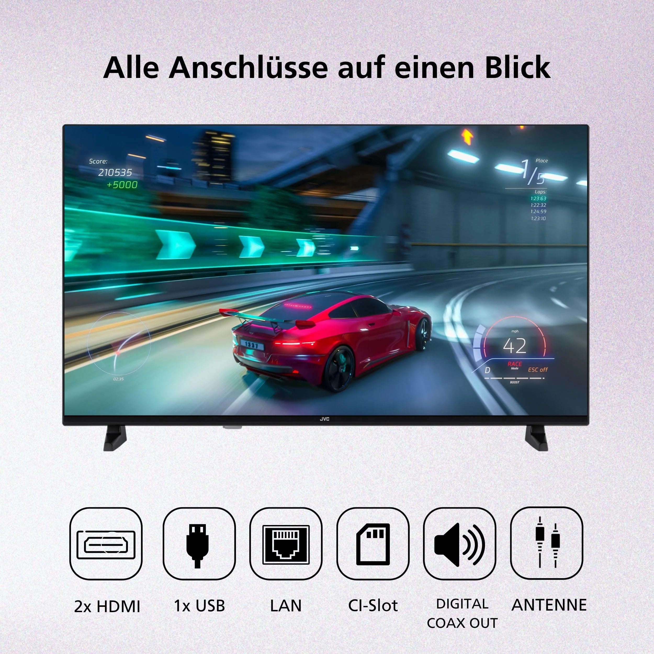 Televisore JVC Smart TV VIDAA Full HD HDR da 40 pollici con diagonale schermo da 100 cm e Triplo Tuner Integrato, LED TV LT-40VDF2555 (2026)
