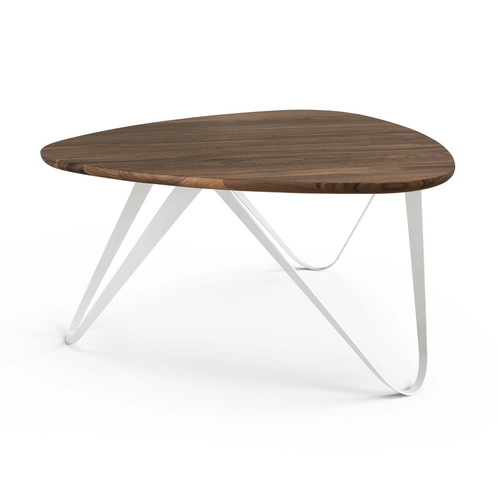 Tavolino PLEKTRON in legno massello noce Bianco puro