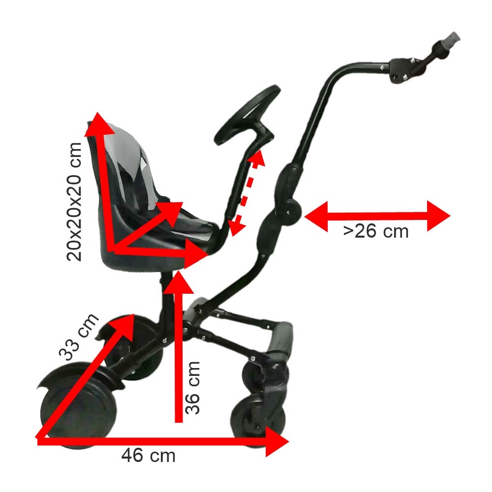 EICHHORN Passeggino Sedile Gemellare Uptown Rider, seduta 20 cm, con fissaggio laterale per maggiore libertà di movimento delle gambe