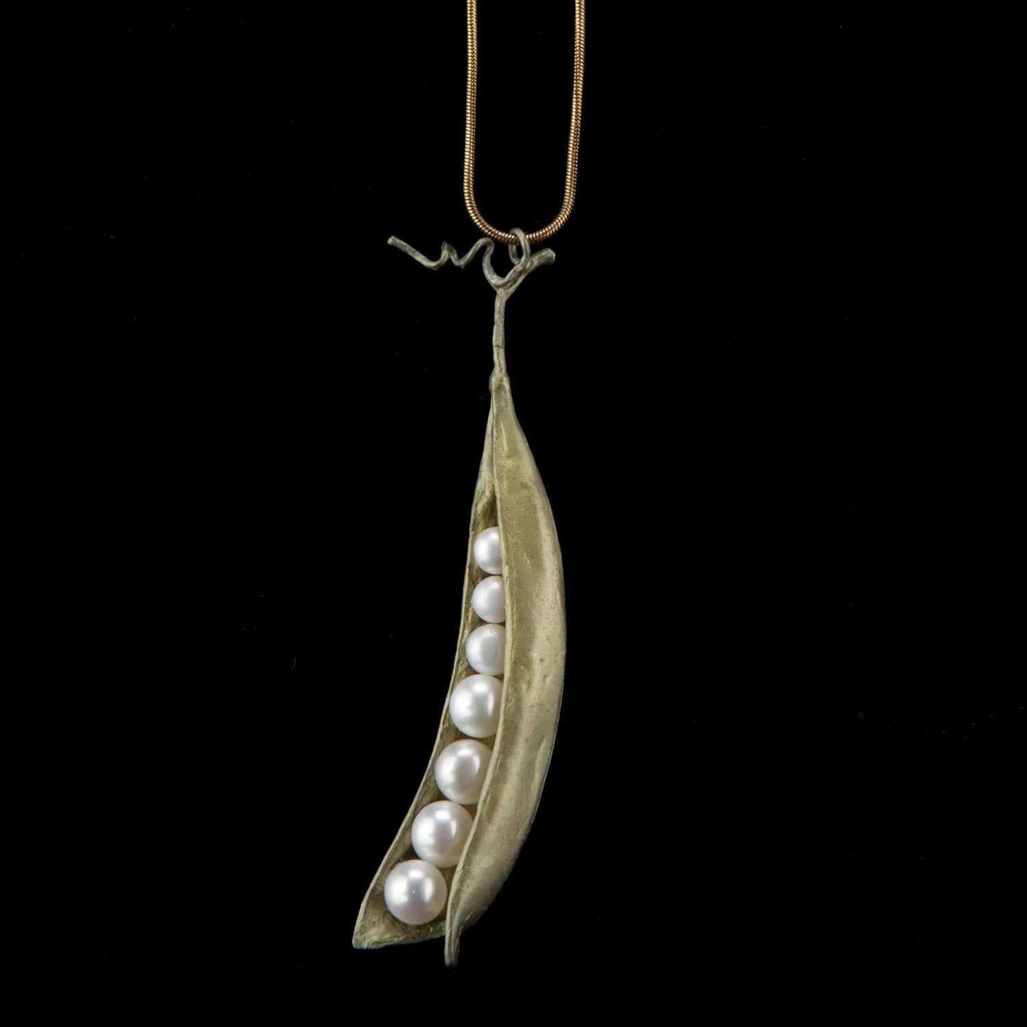 Erbsenschote - Kette mit Anhnger - 7 Perlen