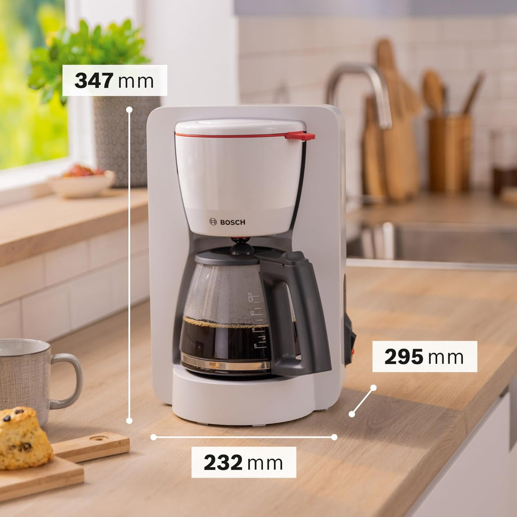 Bosch Filterkaffeemaschine MyMoment TKA3M134, Thermokanne 1 L, für 8-12 Tassen, Tropfstopp, schwenkbarer Filtertrger, Entkalkungsprogramm, abnehmbarer Wassertank, 1200 Watt, Schwarz matt