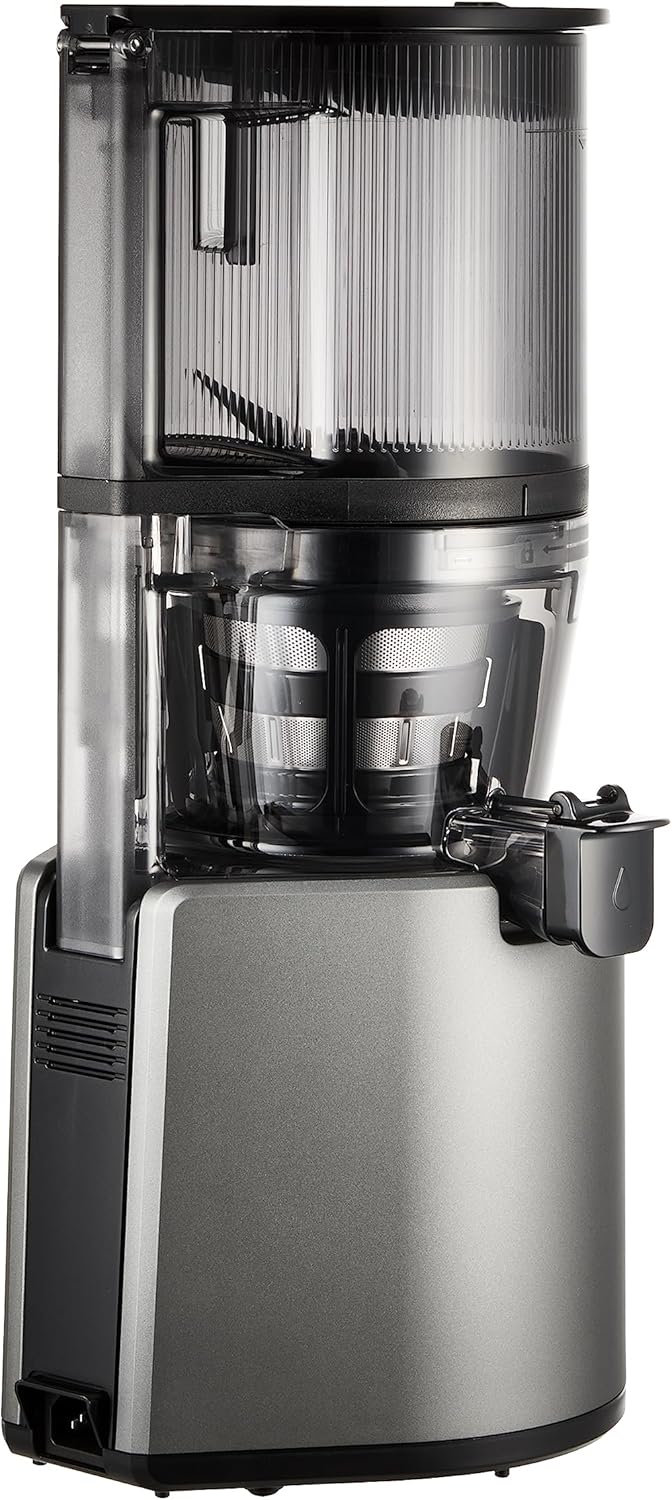 HUROM | Estrattore di succo per frutta e verdura | Slow Juicer | H320N | Spremiagrumi elettrico a freddo | Motore silenzioso | Facile da pulire | Con caraffa grande e filtro a setaccio da 2L | 200 Watt | Senza BPA | Nero
