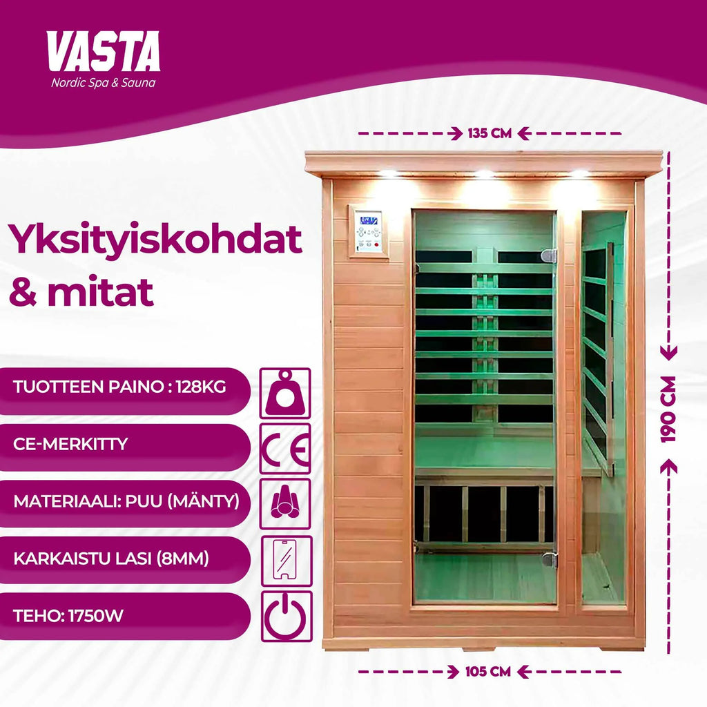 Vasta Infrarotkabine 2 Personen