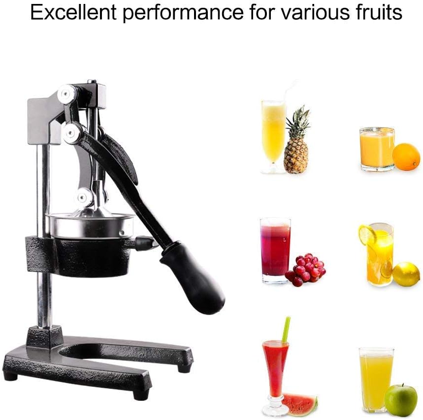 DAWOO Saftpresse Manuell - Professioneller Zitruspresse Edelstahl Manuelle Orangenpresse Hochwertiger Zitrus-Entsafter Orangensaft- und Limettenpresse (Schwarz)